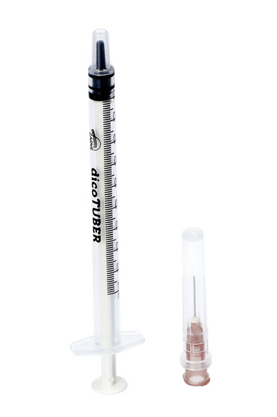 dicoTUBER Tuberculinespuit 1 ml met Naald 0,45 × 13 mm – Steriel, Ftalaatvrij