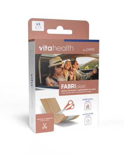 VitaHealth FABRIplast Hechtpleister op Rol 6 cm × 1 m – Met Schaar
